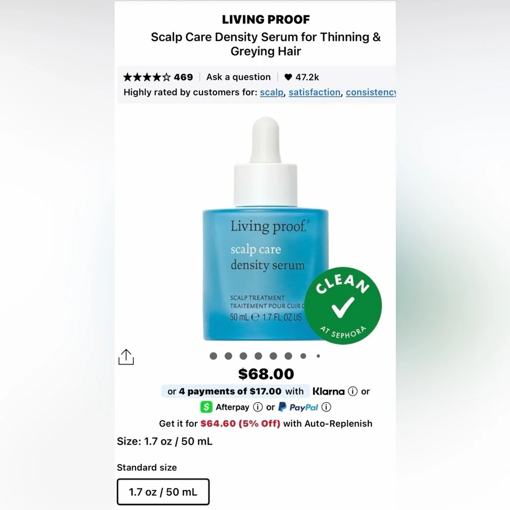 Living Proof Scalp Care Density Serum for Thinning & Greying Hair, 1.7 oz. MSRP - Picture 10 of 10